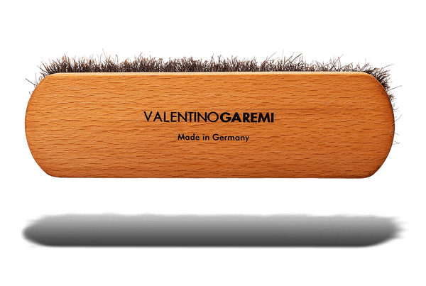 Shoe Shine Brush – Long Shaft Slotted Horsehair by Valentino Garemi - valentinogaremi-usa