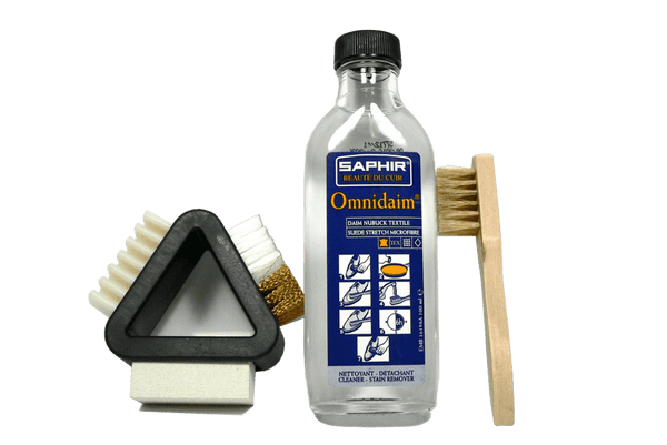 Suede Cleaner Set for Shoes or Boots | Solution with 3 Way Brush by Saphir France - valentinogaremi-usa