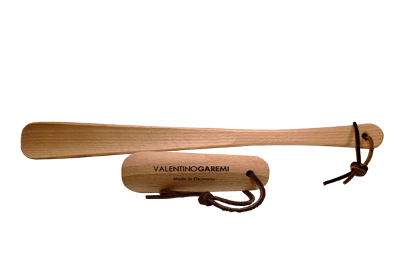 Shoe Horn Set – Hardwood Crafted & Leather String by Valentino Garemi - valentinogaremi-usa