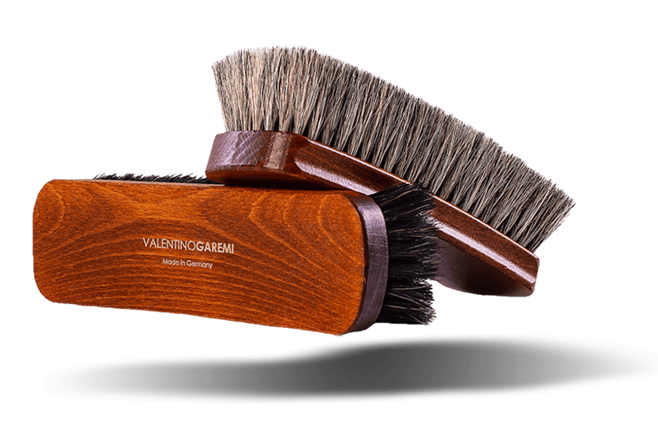 Valentino Garemi Shoe Brush Luxury Shining Polishing Buffing Brush Large 8 inch Genuine Horse Hair Made in Germany