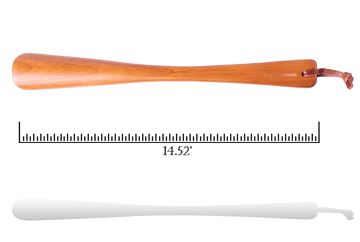 Shoe Horn - 14 Inches Genuine Rubberwood & String by Valentino Garemi - valentinogaremi-usa