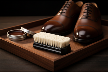 Luxury Shoe Polishing Brush - Goat Hair Bristles by Valentino Garemi - valentinogaremi-usa