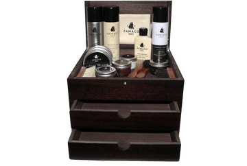 Shoe Shine Kit Gift - Luxury Care Valet - Grande Cube by Famaco France - valentinogaremi-usa