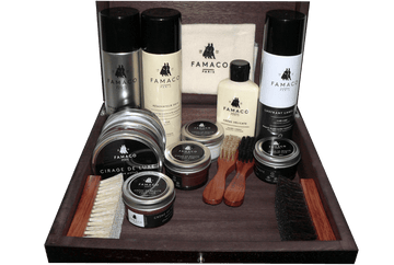 Shoe Shine Kit Gift - Luxury Care Valet - Grande Cube by Famaco France - valentinogaremi-usa