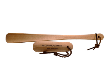 Shoe Horn Set – Hardwood Crafted & Leather String by Valentino Garemi - valentinogaremi-usa