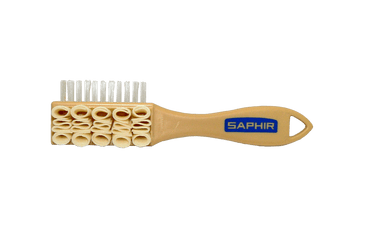Saphir Suede Brush - Soft Rubber & Side Nylon Cleaning Edge Bristles - valentinogaremi-usa