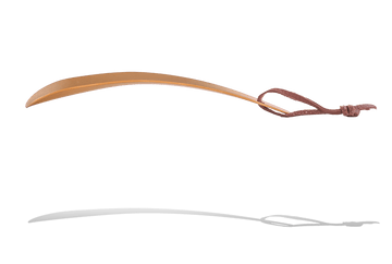 Metal Shoe Horn – Chrome Laser Engraved with Leather String by Famaco - valentinogaremi-usa