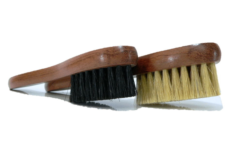 Shoe Polish Applicator Brush - Bubinga Wood & Boar Bristles by