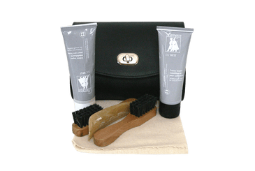 Travel Shoe Care Kit - Superb Leather Gift Case by Famaco France - valentinogaremi-usa