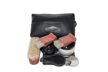 Shoe Shine Kit - Travel Set - Pouch by La Cordonnerie Anglaise France - valentinogaremi-usa
